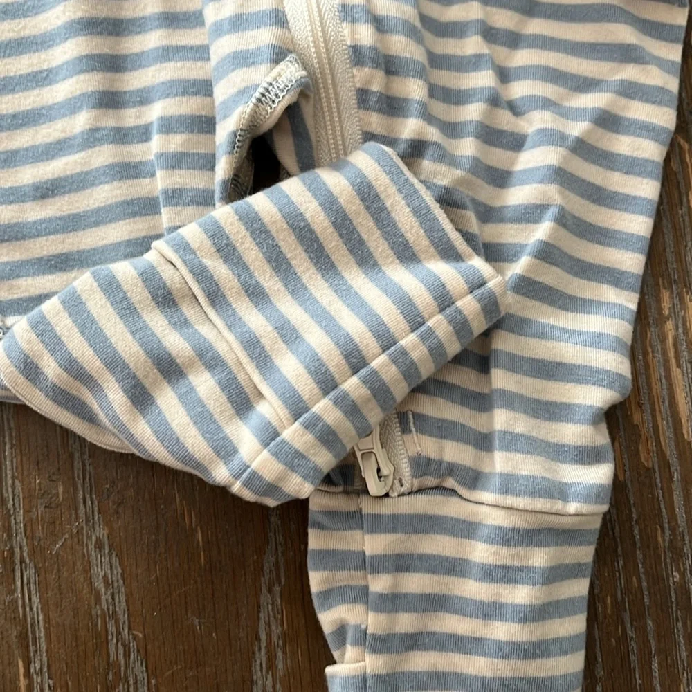 Hanna Andersson 0-3 Mnths Striped Blue and White Kids One Piece